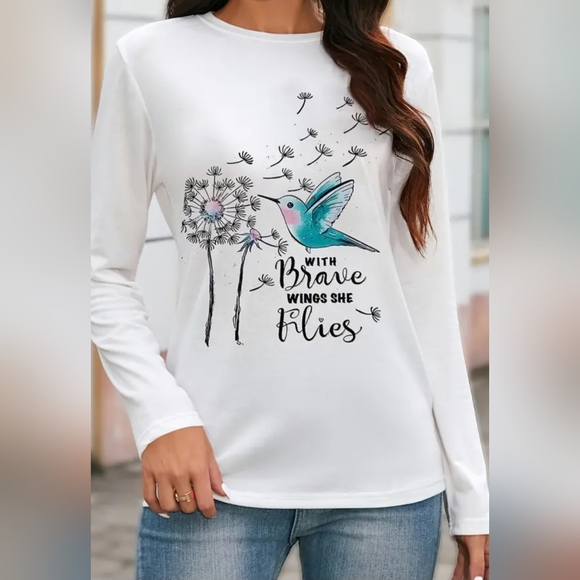 Tops - NEW Dandelion & Bird Print Long Sleeve Top XXL